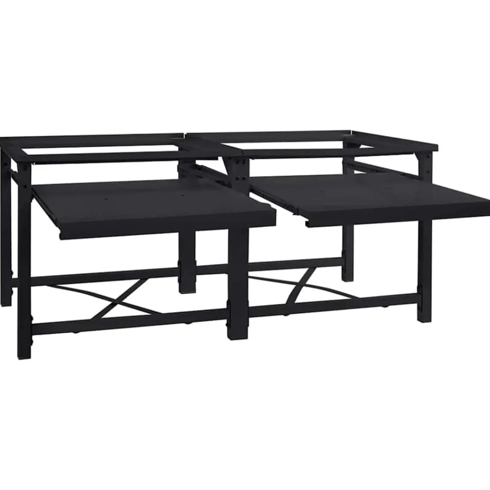 vidaXL Pedestal para Lavadora 2 pcs 120 x 56 x 52 cm Acero Negro Outlet
