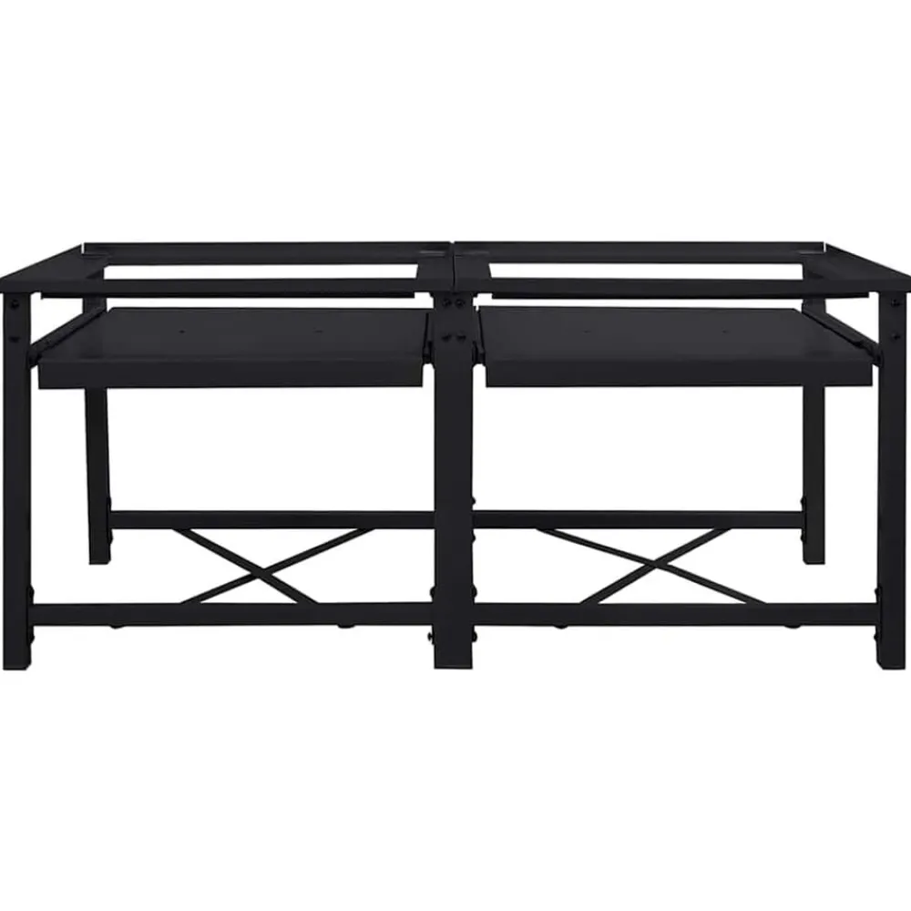 vidaXL Pedestal para Lavadora 2 pcs 120 x 56 x 52 cm Acero Negro Outlet