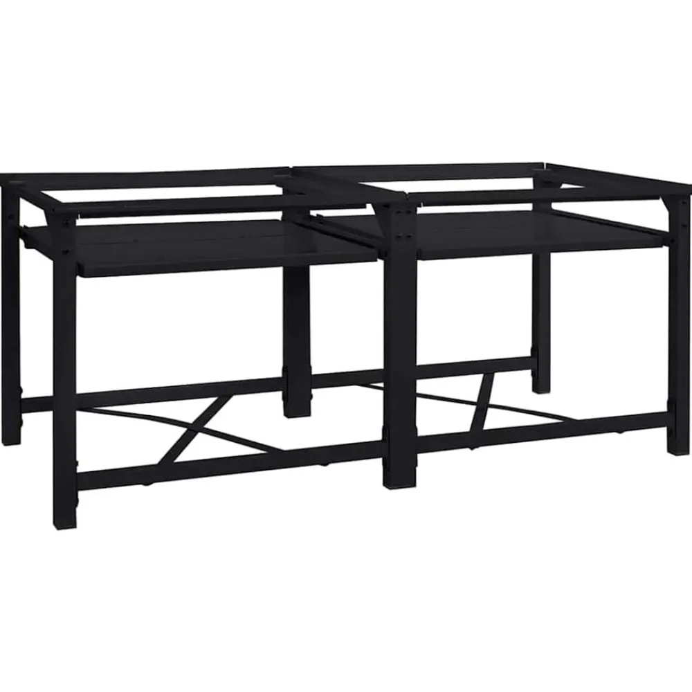 vidaXL Pedestal para Lavadora 2 pcs 120 x 56 x 52 cm Acero Negro Outlet