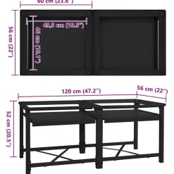 vidaXL Pedestal para Lavadora 2 pcs 120 x 56 x 52 cm Acero Negro Outlet