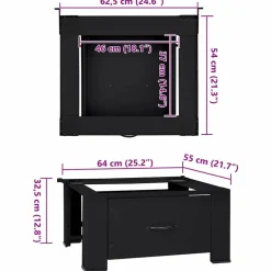 vidaXL Accesorios Para Electrodomésticos-Pedestal para Lavadora 64 x 55 x 32,5 cm Acero