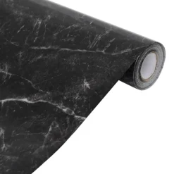 vidaXL Pegatina de mueble autoadhesiva PVC mármol 90x500 cm Negro Discount