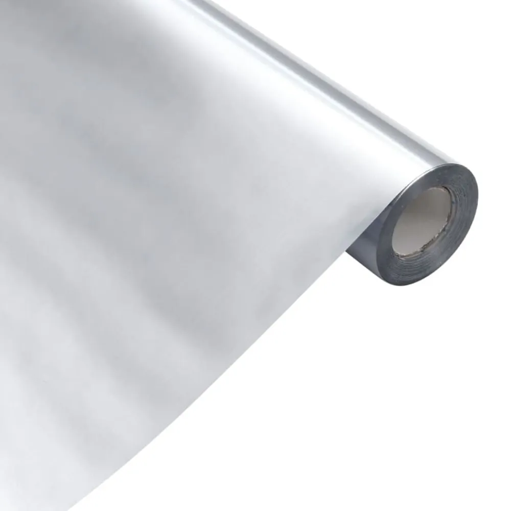 vidaXL Arte Y Ocio-Pegatina de mueble autoadhesiva PET plateado 90x500 cm