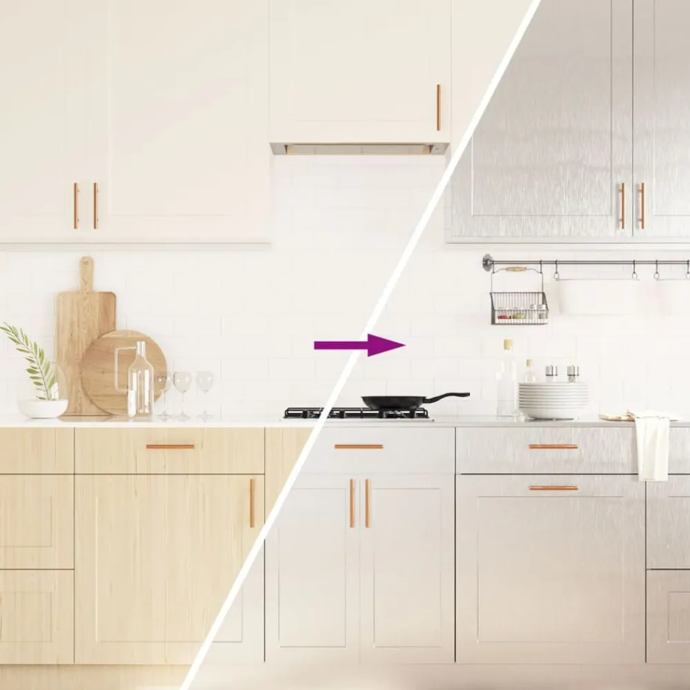 vidaXL Pegatinas de mueble autoadhesivas PET plateado 90x500 cm Best