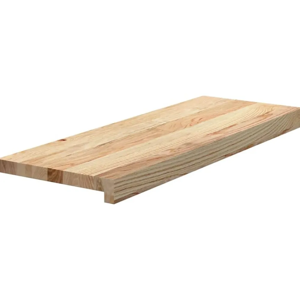 vidaXL Peldaños de escalera 4 uds madera maciza roble sin tratar Natural
