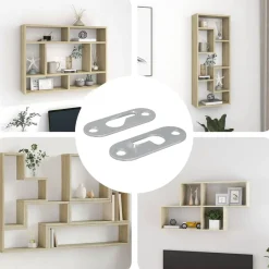 vidaXL Percha con Agujero de Llave 2 pcs Plateado 45 x 16 x 3.5 mm Online