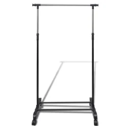 vidaXL Productos Del Hogar-Perchero ajustable para ropa 4 ruedas 1 barras