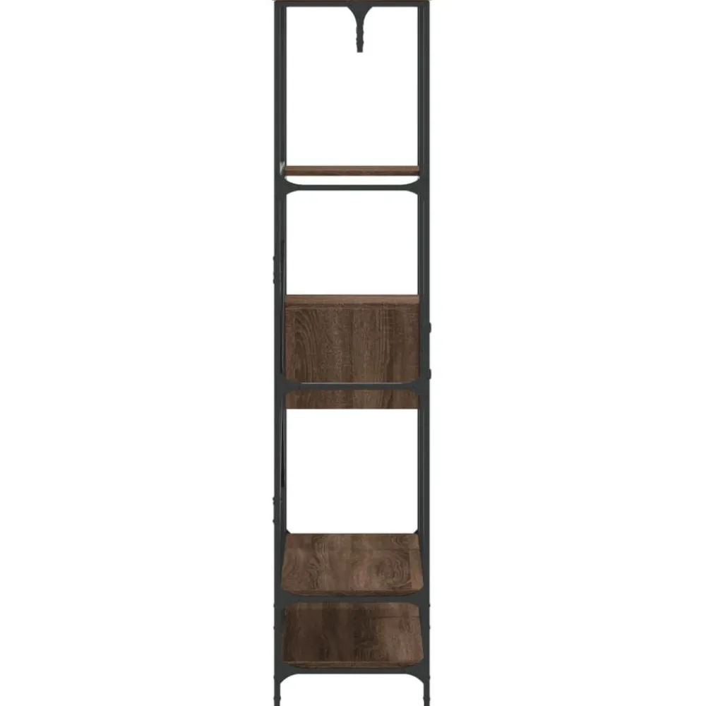 vidaXL Perchero con estantes madera de ingeniería marrón roble Marrón roble