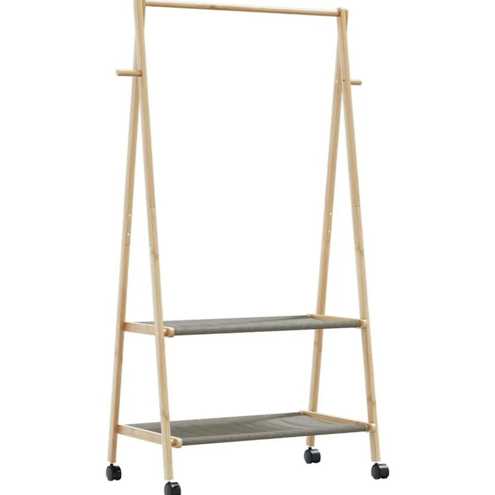 vidaXL Perchero con estantes y ruedas 96x45,5x155,5 cm bambú Hot