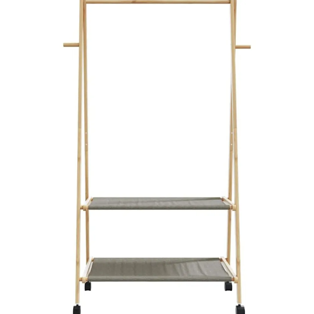 vidaXL Perchero con estantes y ruedas 96x45,5x155,5 cm bambú Hot