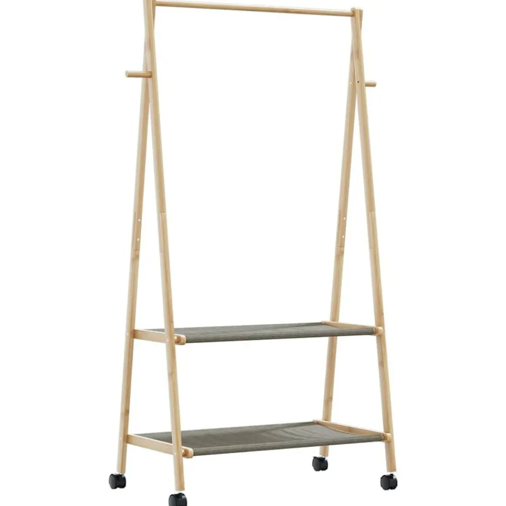 vidaXL Perchero con estantes y ruedas 96x45,5x155,5 cm bambú Hot