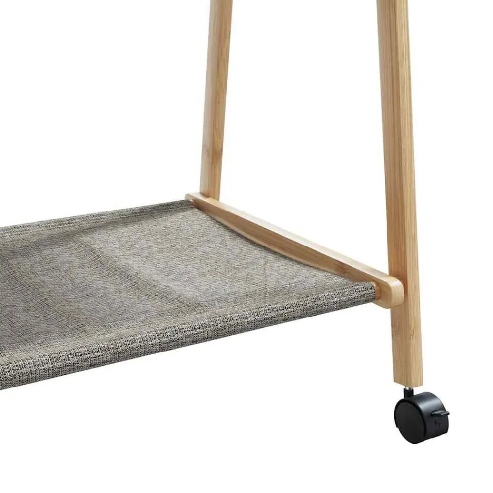 vidaXL Perchero con estantes y ruedas 96x45,5x155,5 cm bambú Hot