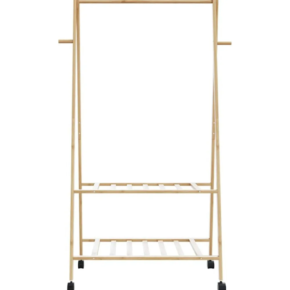 vidaXL Perchero con estantes y ruedas 96x45,5x155,5 cm bambú Online