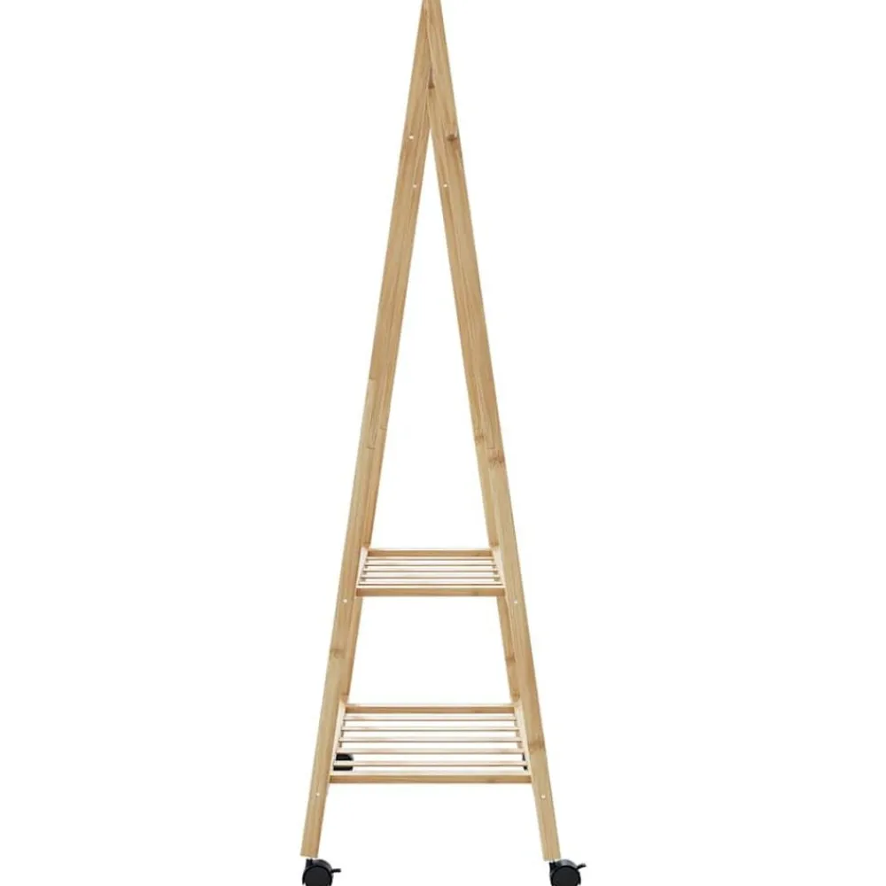 vidaXL Perchero con estantes y ruedas 96x45,5x155,5 cm bambú Online