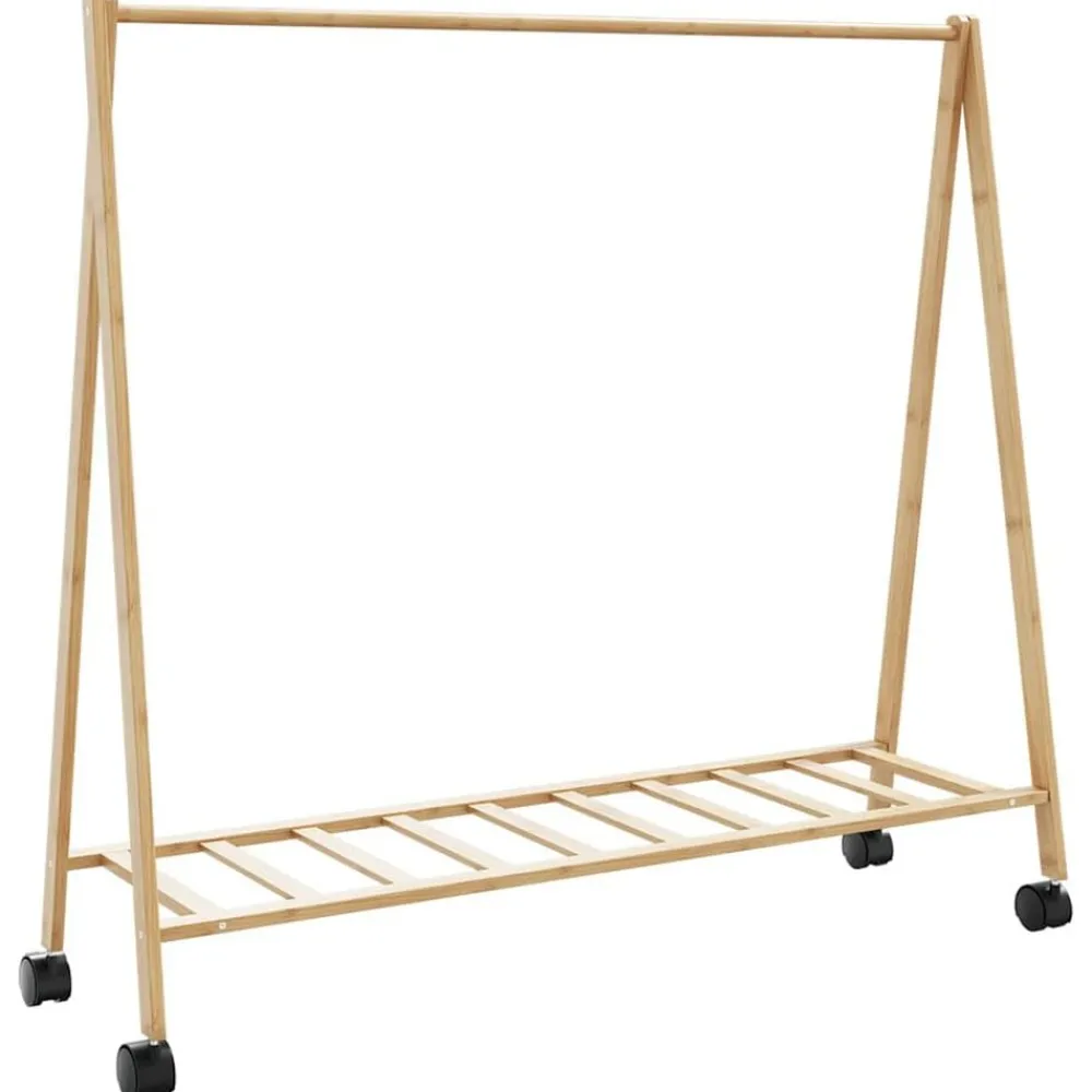vidaXL Productos Del Hogar-Perchero con estantes y ruedas 106x34x106,5 cm bambú