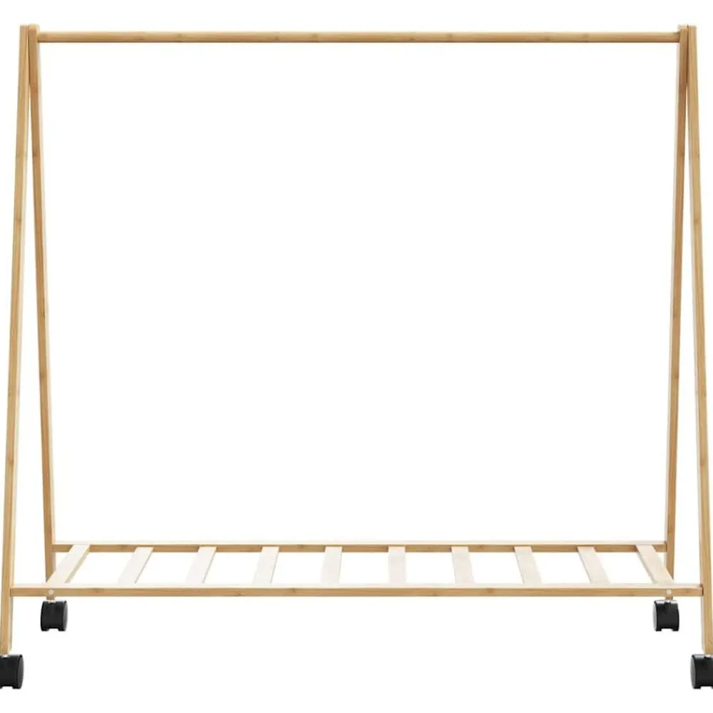 vidaXL Productos Del Hogar-Perchero con estantes y ruedas 106x34x106,5 cm bambú