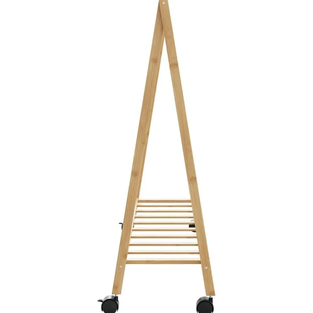 vidaXL Productos Del Hogar-Perchero con estantes y ruedas 106x34x106,5 cm bambú