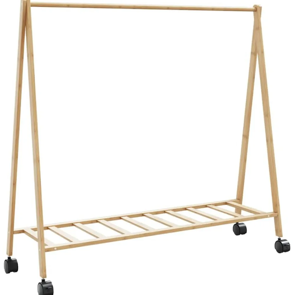 vidaXL Productos Del Hogar-Perchero con estantes y ruedas 106x34x106,5 cm bambú