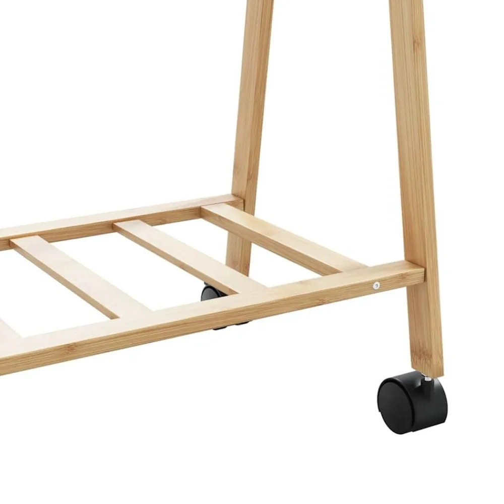 vidaXL Productos Del Hogar-Perchero con estantes y ruedas 106x34x106,5 cm bambú