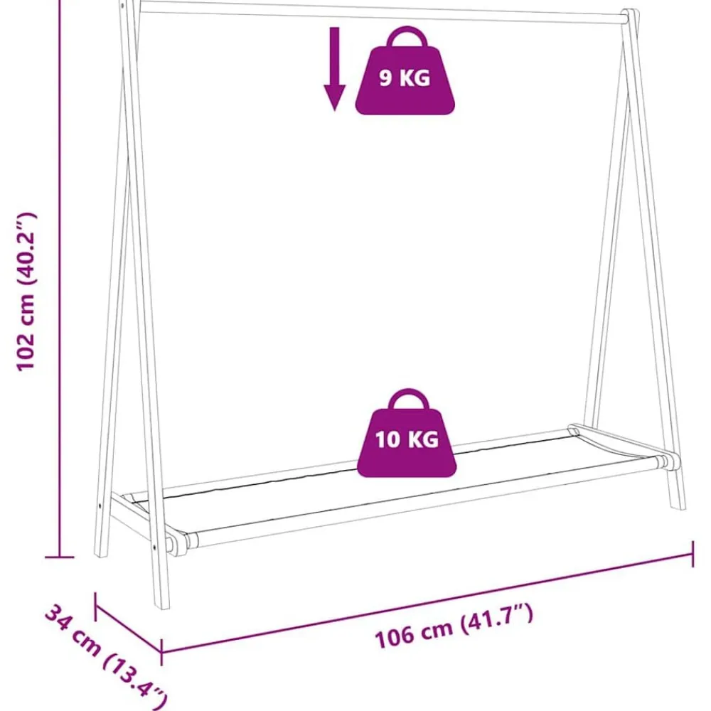 vidaXL Productos Del Hogar-Perchero con estantes bambú 106x34x102 cm