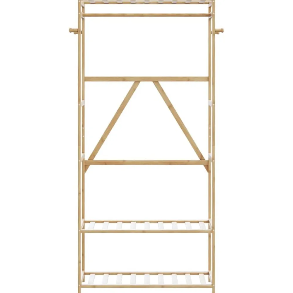 vidaXL Productos Del Hogar-Perchero con estantes bambú 80x40x175 cm