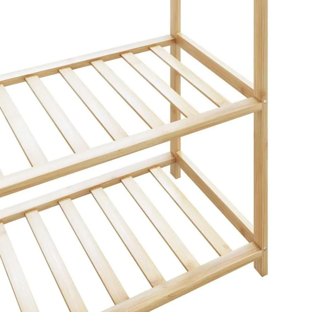 vidaXL Productos Del Hogar-Perchero con estantes bambú 80x40x175 cm
