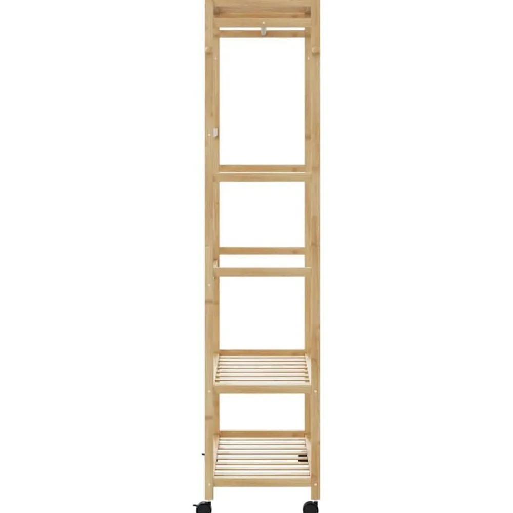 vidaXL Productos Del Hogar-Perchero con estantes y ruedas 90x40x179,5 cm bambú