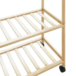 vidaXL Productos Del Hogar-Perchero con estantes y ruedas 90x40x179,5 cm bambú