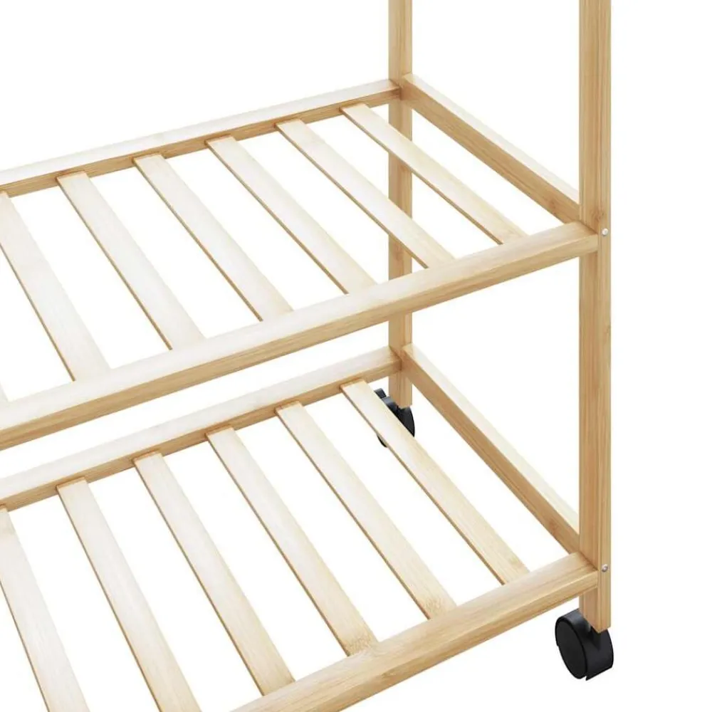 vidaXL Productos Del Hogar-Perchero con estantes y ruedas 90x40x179,5 cm bambú
