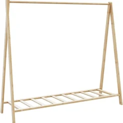 vidaXL Perchero con estantes bambú 106x34x102 cm Sale