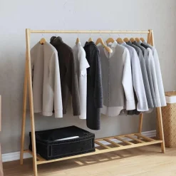 vidaXL Perchero con estantes bambú 106x34x102 cm Sale