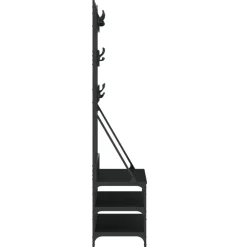 vidaXL Perchero con zapatero 100x40x184 cm Negro Discount