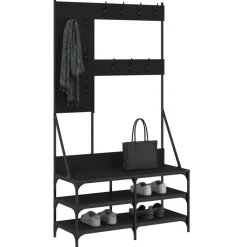 vidaXL Perchero con zapatero 100x40x184 cm Negro Online