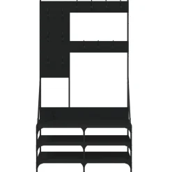 vidaXL Perchero con zapatero 100x40x184 cm Negro Online