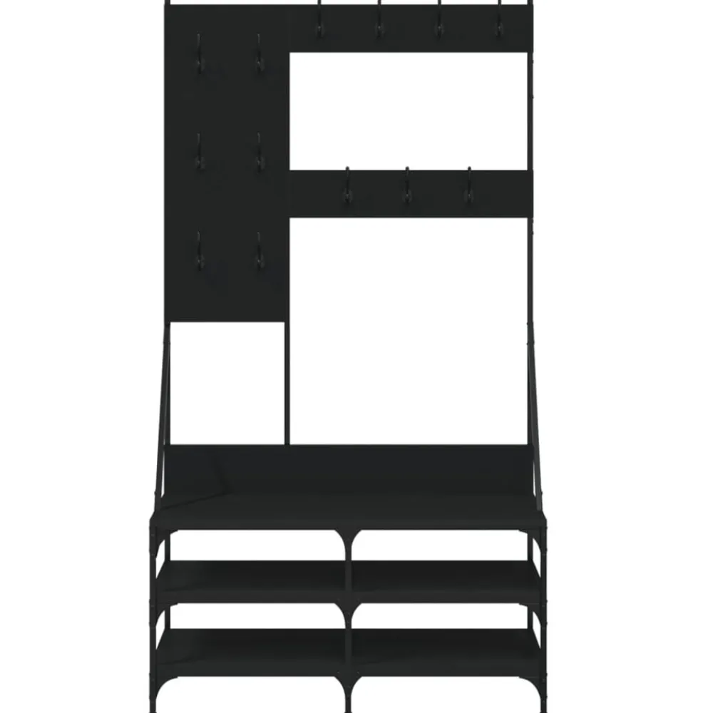 vidaXL Perchero con zapatero 100x40x184 cm Negro Online