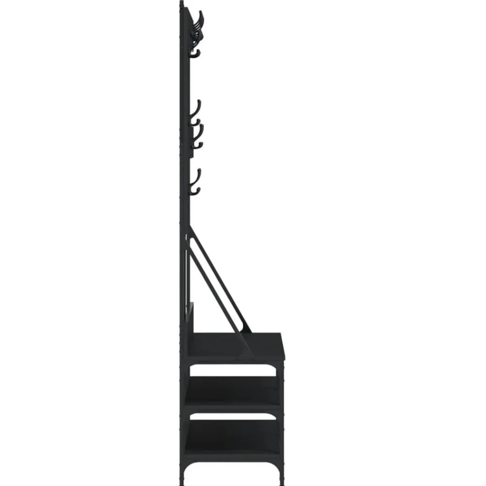 vidaXL Perchero con zapatero 100x40x184 cm Negro Online