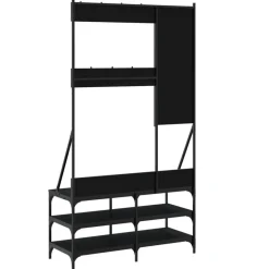 vidaXL Perchero con zapatero 100x40x184 cm Negro Online