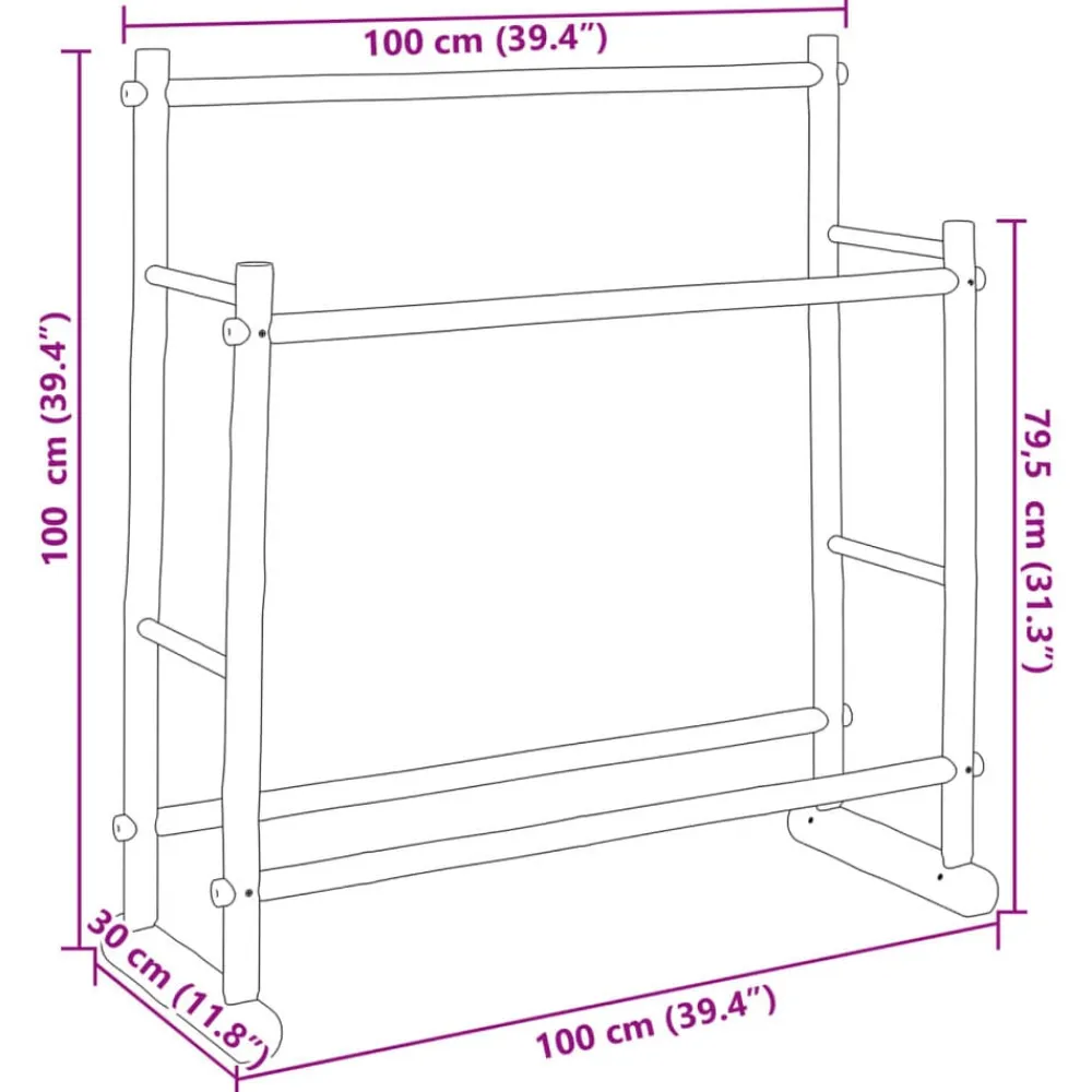 vidaXL Maletas Y Bolsos De Viaje-Perchero de bambú 100x30x100 cm
