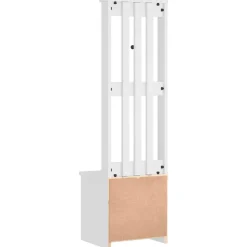 vidaXL Perchero de entrada SANDNES madera pino 45x40x159,5 cm Blanco