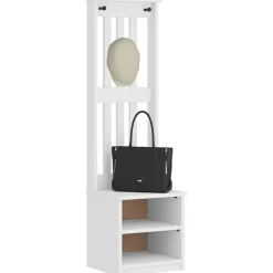 vidaXL Perchero de entrada SANDNES madera pino 45x40x159,5 cm Blanco Discount