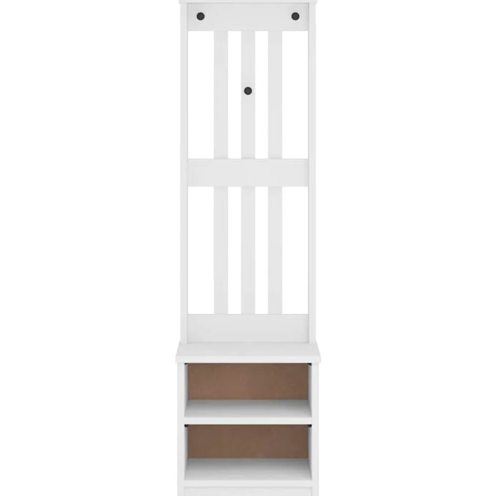 vidaXL Perchero de entrada SANDNES madera pino 45x40x159,5 cm Blanco Discount