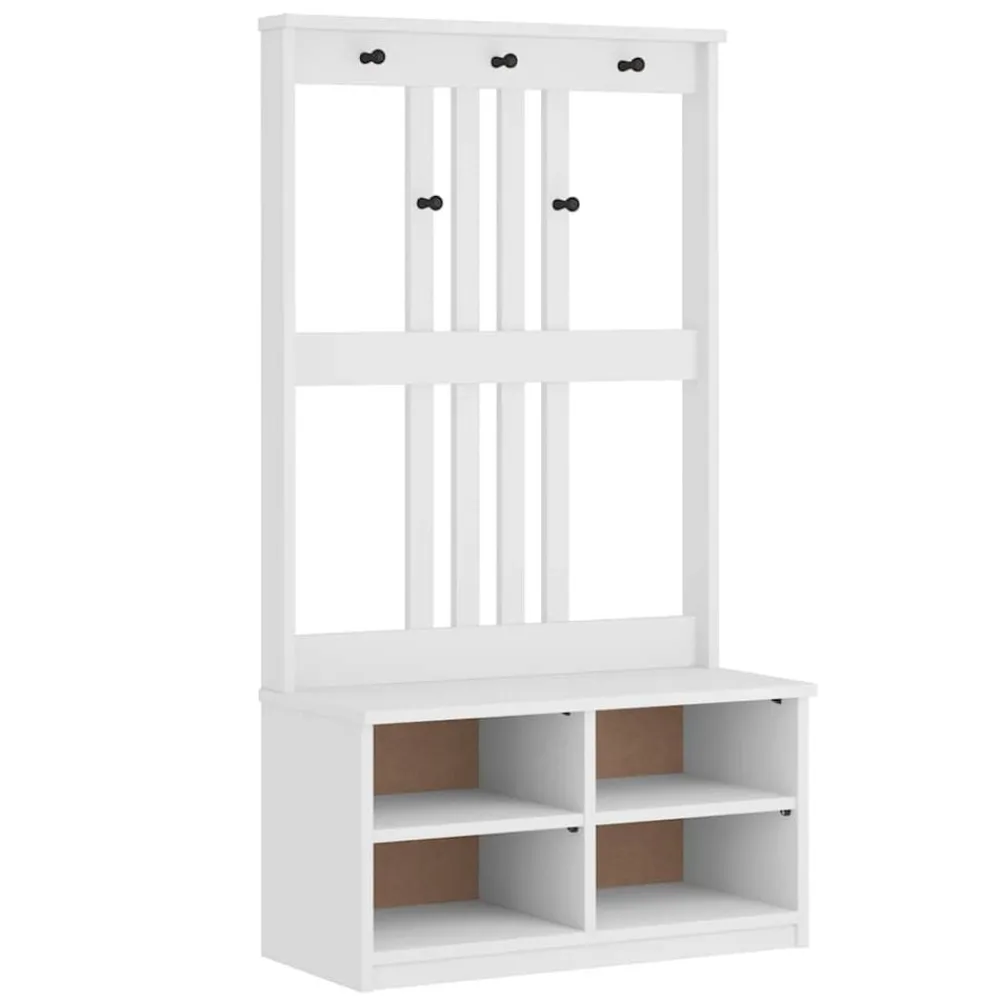 vidaXL Perchero de entrada SANDNES madera pino 87x40x159,5 cm Blanco Hot