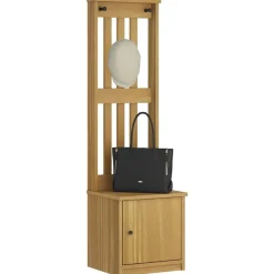 vidaXL Perchero de entrada SANDNES 45x40x159,5cm madera maciza de pino Acabado de nogal Outlet
