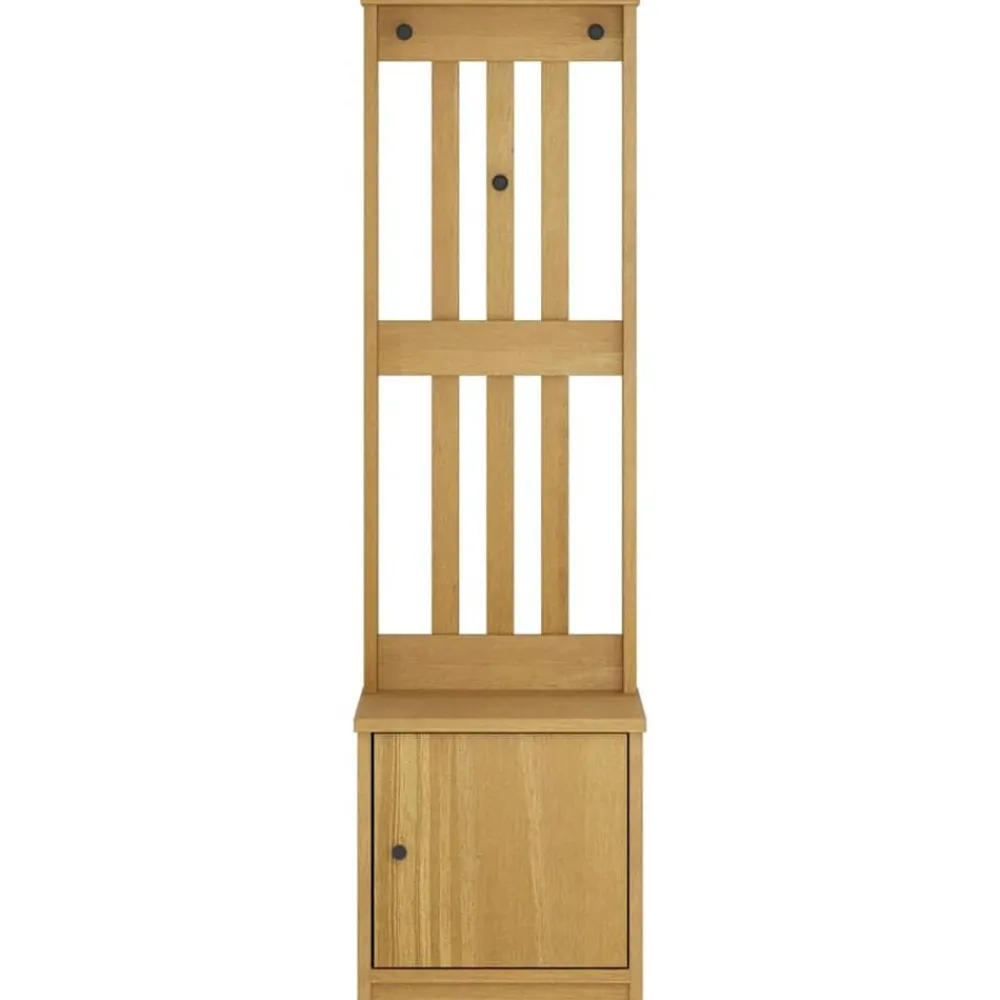 vidaXL Perchero de entrada SANDNES 45x40x159,5cm madera maciza de pino Acabado de nogal Outlet