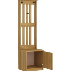 vidaXL Perchero de entrada SANDNES 45x40x159,5cm madera maciza de pino Acabado de nogal Outlet