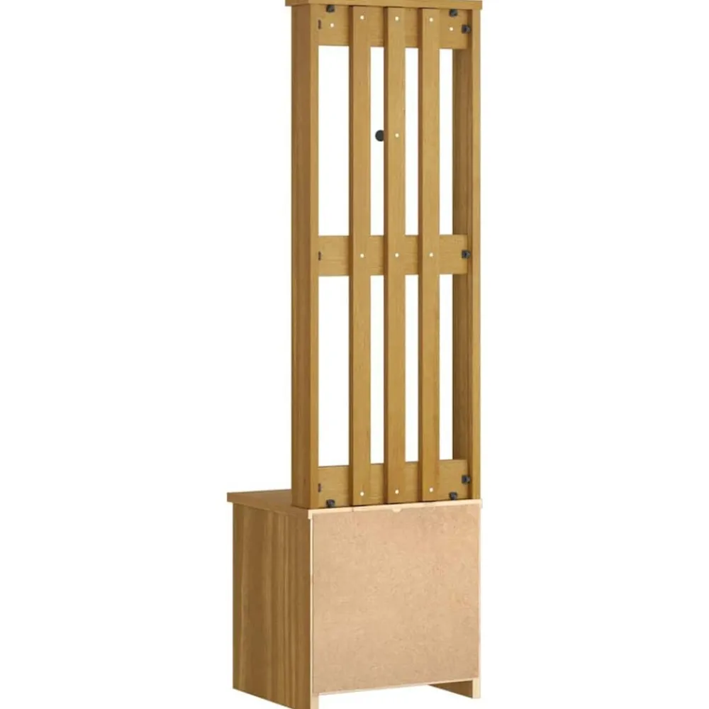 vidaXL Perchero de entrada SANDNES 45x40x159,5cm madera maciza de pino Acabado de nogal Outlet