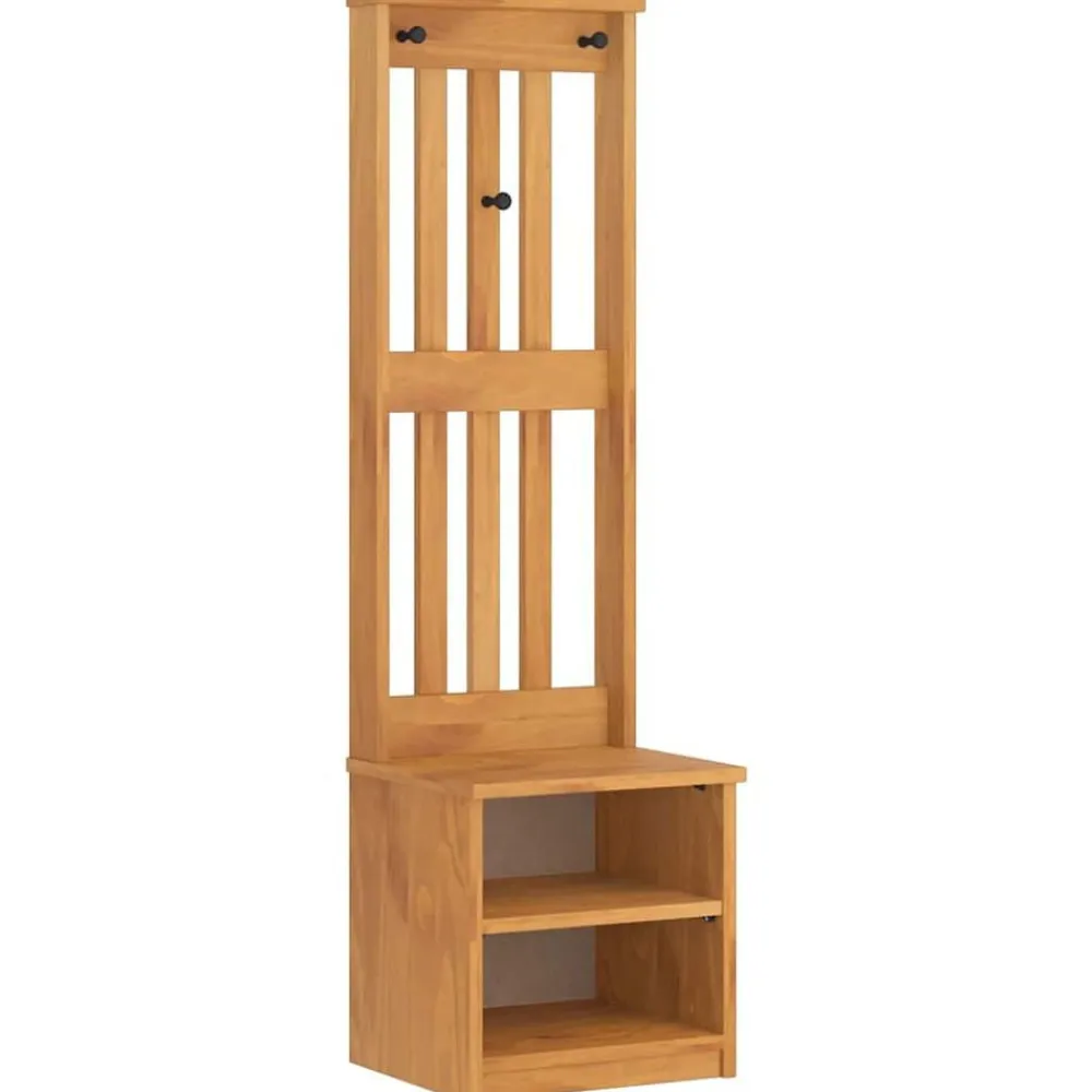 vidaXL Perchero de entrada SANDNES 45x40x159,5cm madera maciza de pino Acabado de acacia Hot