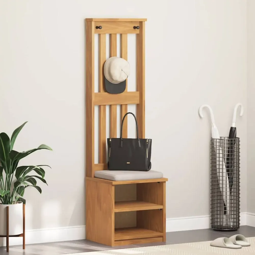 vidaXL Perchero de entrada SANDNES 45x40x159,5cm madera maciza de pino Acabado de acacia Hot