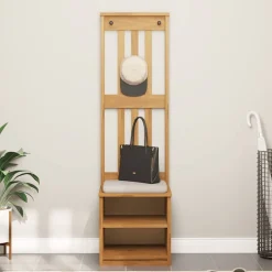 vidaXL Perchero de entrada SANDNES 45x40x159,5cm madera maciza de pino Acabado de acacia Hot