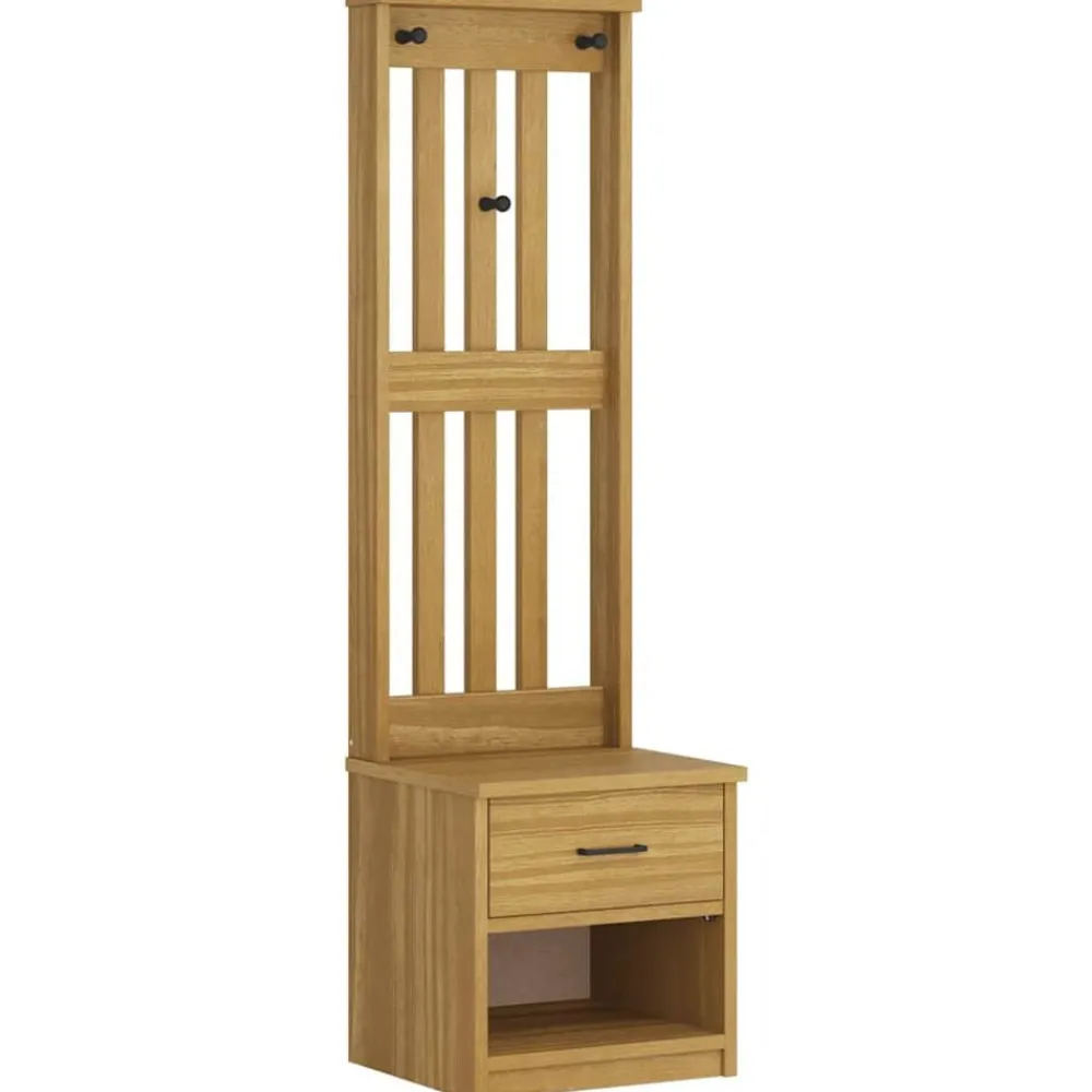 vidaXL Perchero de entrada SANDNES 45x40x159,5cm madera maciza de pino Acabado de nogal Best